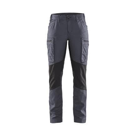 BLAKLADER 715918459499C42 - Pantalon Service stretch femme Gris clair/Noir