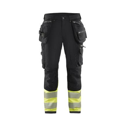 BLAKLADER 199316429933D104 - Pantalon artisan haute-visibilité stretch 4D Noir/Jaune