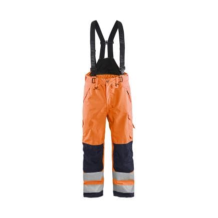 BLAKLADER 186719775389C50 - Pantalon à bretelles hardshell haute-visibilité Orange/Marine