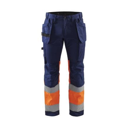 BLAKLADER 155818118953C56 - Pantalon artisan haute-visibilité avec stretch Marine/Orange