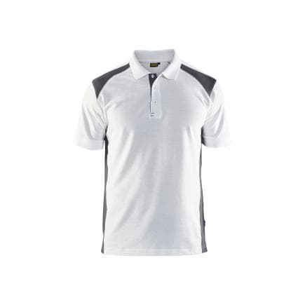 BLAKLADER 332410501098XXL - Polo piqué Blanc/Gris foncé