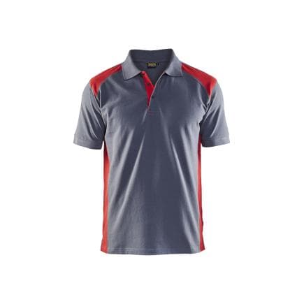 BLAKLADER 332410509456XXL - Polo piqué Gris clair/Rouge