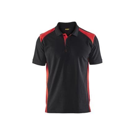 BLAKLADER 332410509956XXXL - Polo piqué Noir/Rouge