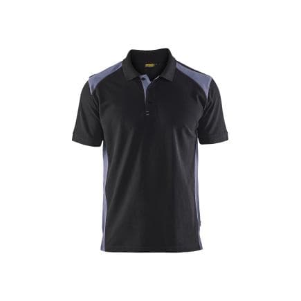 BLAKLADER 332410509994L - Polo piqué Noir/Gris clair