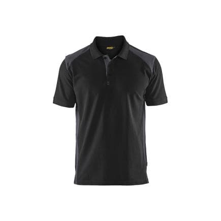 BLAKLADER 332410509996XXXL - Polo piqué Noir/Gris moyen