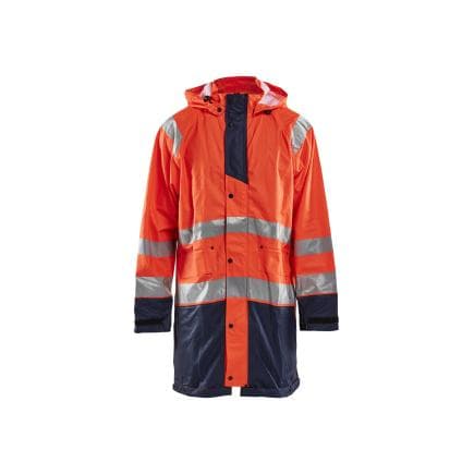 BLAKLADER 432420005389L - Veste de pluie haute visibilité Level 1 Orangeo/Marine