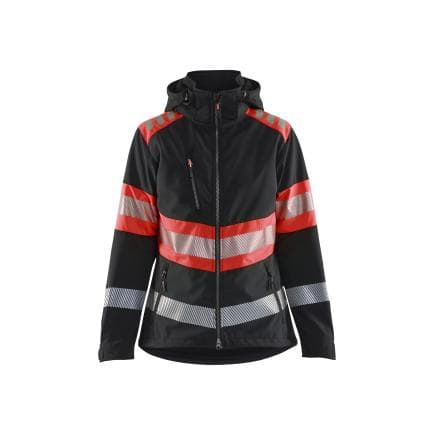 BLAKLADER 440425139955S - Veste Softshell haute-visibilité femme Noir/Rouge