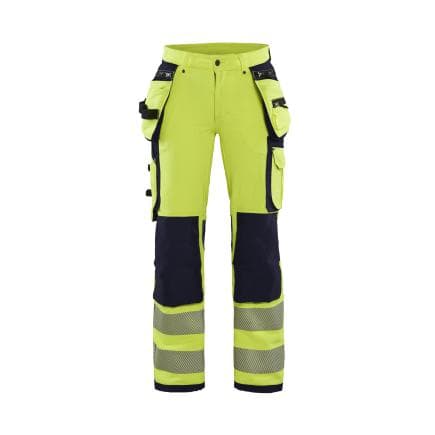 BLAKLADER 719716423389C40 - Pantalon stretch 4D haute-visibilité femme Jaune/Marine