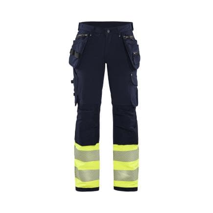 BLAKLADER 719316428933C38 - Pantalon stretch 4D haute-visibilité femme Marine/Jaune