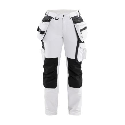 BLAKLADER 717916451098C40 - Pantalon peintre stretch 4D femme Blanc/Gris foncé