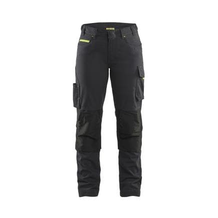 BLAKLADER 719513309933D20 - Pantalon Service avec stretch femme Noir/Jaune