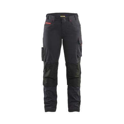 BLAKLADER 719513309956C42 - Pantalon Service avec stretch femme Noir/Rouge