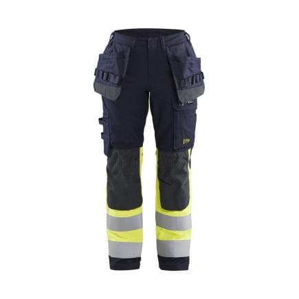 BLAKLADER 718515128933C38 - Pantalon multinormes inhérent stretch femme Marine/Jaune