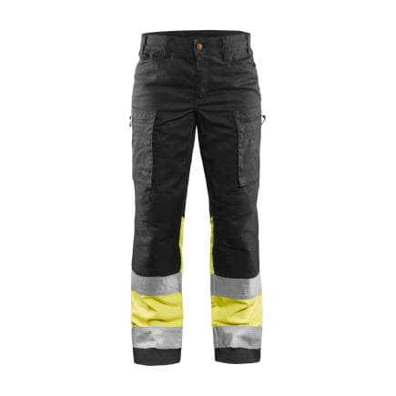 BLAKLADER 716118119933D22 - Pantalon avec stretch haute-visibilité femme Noir/Jaune