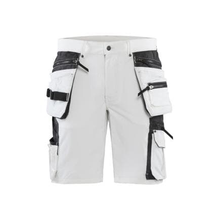 BLAKLADER 108816451098C52 - Short peintre stretch 4D Blanc/Gris foncé