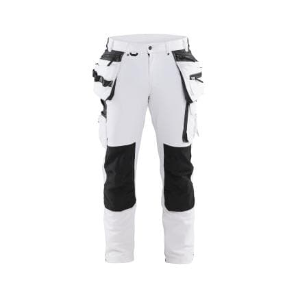 BLAKLADER 107916451098C50 - Pantalon peintre stretch 4D Blanc/Gris foncé