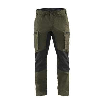 BLAKLADER 145918454599C58 - Pantalon Service stretch Vert kaki/Noir