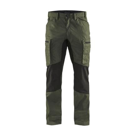 BLAKLADER 145918454699C48 - Pantalon Service stretch Vert armée/Noir