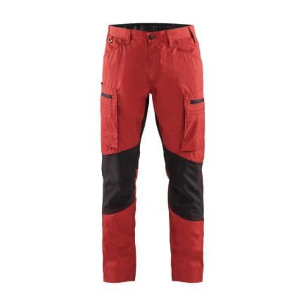 BLAKLADER 145918455699C56 - Pantalon Service stretch Rouge/Noir