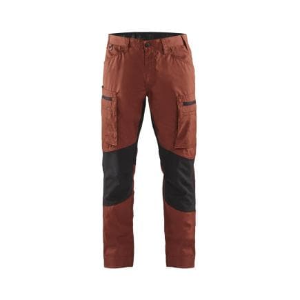 BLAKLADER 145918455999C58 - Pantalon Service stretch Rouge brique/Noir