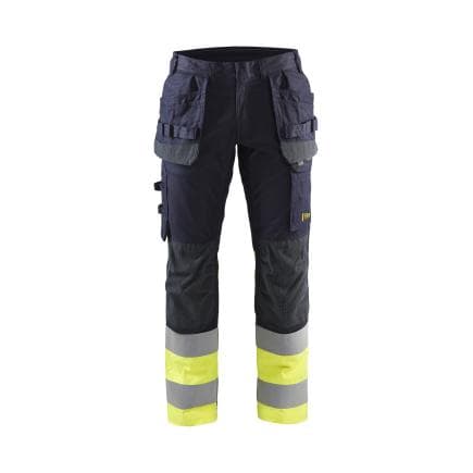 BLAKLADER 148715128933D92 - Pantalon multinormes inhérent stretch Marine/Jaune
