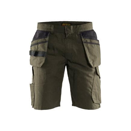 BLAKLADER 149413304599C54 - Short Service avec poches flottantes Vert kaki/Noir