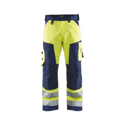 BLAKLADER 156618113389C50 - Pantalon artisan haute visibilité Jaune/Marine