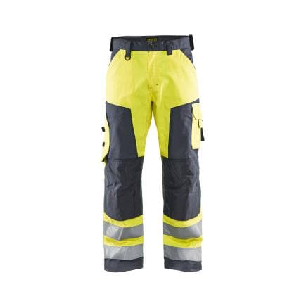 BLAKLADER 156618113396D104 - Pantalon artisan haute visibilité Jaune/Gris moyen