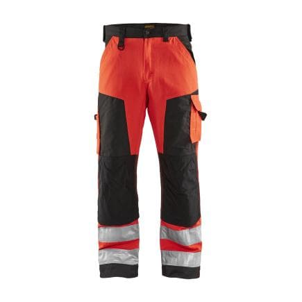 BLAKLADER 156618115599C50 - Pantalon artisan haute visibilité Rouge/Noir