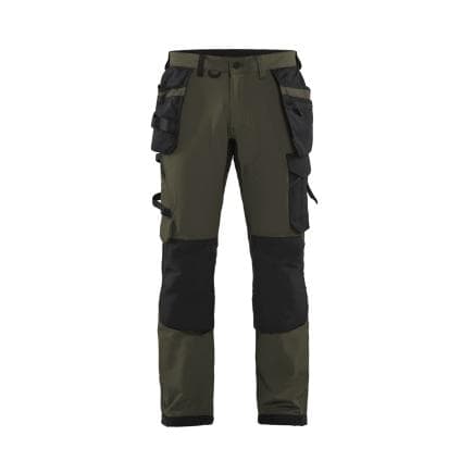 BLAKLADER 152216454599C150 - Pantalon artisan stretch 4D Vert kaki/Noir