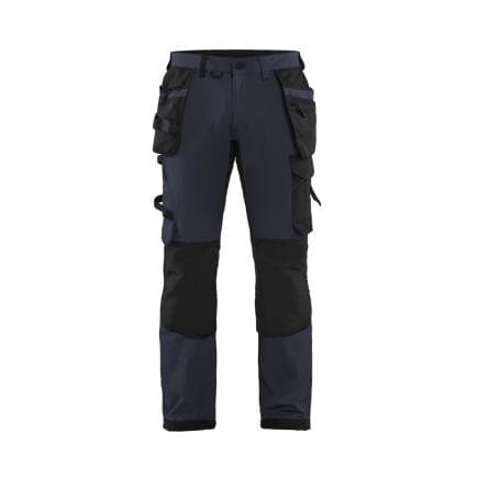 BLAKLADER 152216458699C56 - Pantalon artisan stretch 4D Marine foncé/Noir