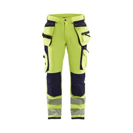 BLAKLADER 199716423389C144 - Pantalon artisan haute-visibilité stretch 4D Jaune/Marine