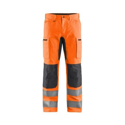 BLAKLADER 158518115396C50 - Pantalon haute-visibilité avec stretch Orange/Gris anthracite