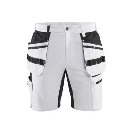 BLAKLADER 191110001099D96 - Short peintre avec stretch Blanc/Noir