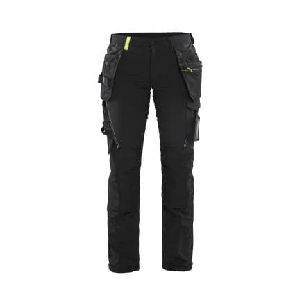 BLAKLADER 719216459933C36 - Pantalon artisan stretch 4D femme Noir/Jaune