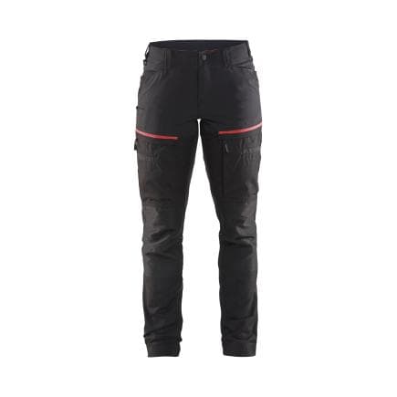 BLAKLADER 716618459956C32 - Pantalon Service stretch femme Noir/Rouge