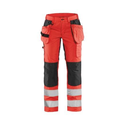 BLAKLADER 716318115599C38 - Pantalon avec stretch haute-visibilité femme Rouge/Noir