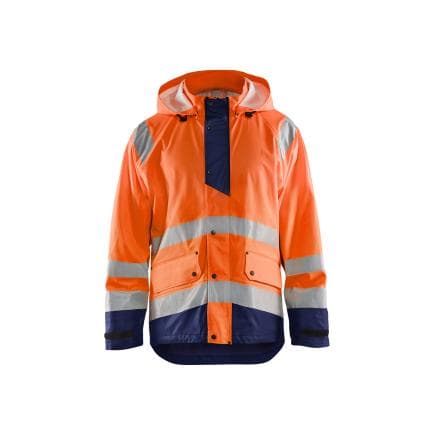 BLAKLADER 432320005389M - Veste de pluie haute-visibilité niveau 1 Orange/Marine