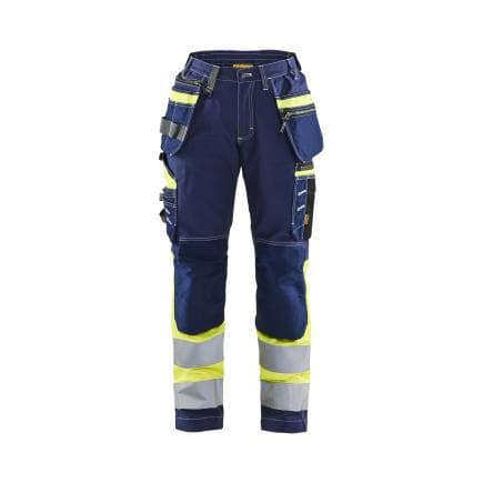 BLAKLADER 719613708833C38 - Pantalon haute-visibilité stretch femme Marine/Jaune