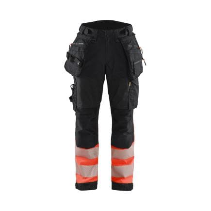 BLAKLADER 711425139955C36 - Pantalon Softshell haute-visibilité femme Noir/Rouge