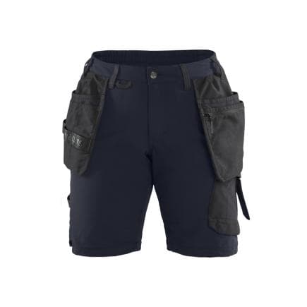 BLAKLADER 718316458699C36 - Short artisan stretch 4D femme Marine foncé/Noir