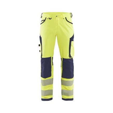 BLAKLADER 119716423389D100 - Pantalon haute-visibilité stretch 4D Jaune/Marine