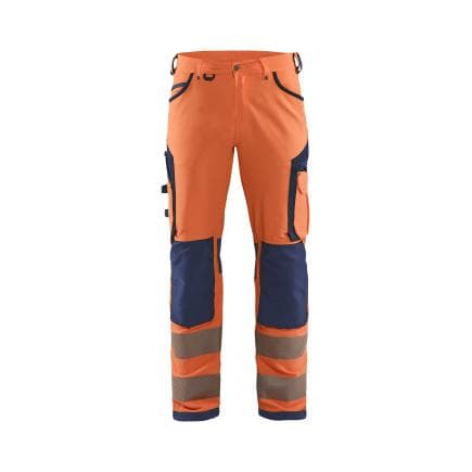 BLAKLADER 119716425389C50 - Pantalon haute-visibilité stretch 4D Orange/Marine