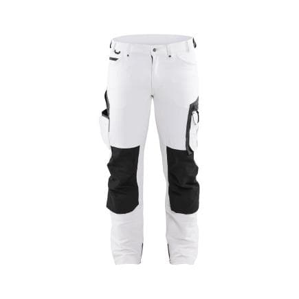 BLAKLADER 108916451098C52 - Pantalon peintre stretch 4D Blanc/Gris foncé