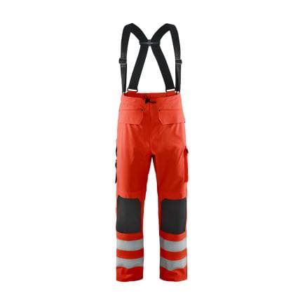 BLAKLADER 130220035500M - Pantalon de pluie à bretelles haute-visibilité niveau 2 Rouge