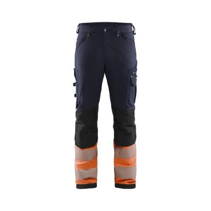 BLAKLADER 119316428953D100 - Pantalon haute-visibilité stretch 4D Marine/Orange