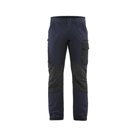 BLAKLADER 142216458699C56 - Pantalon Service stretch 4D Marine foncé/Noir