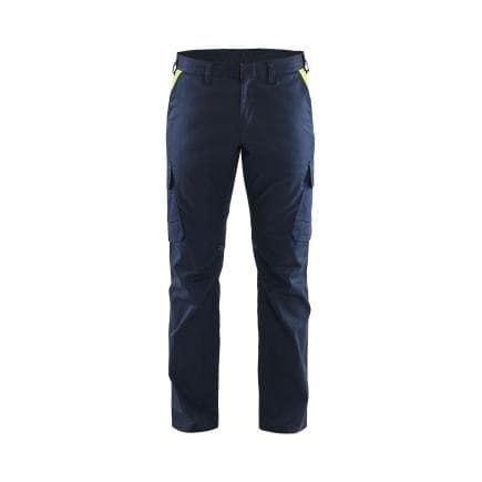 BLAKLADER 144418328633D96 - Pantalon Industry stretch 2D Bleu marine foncé/Jaune