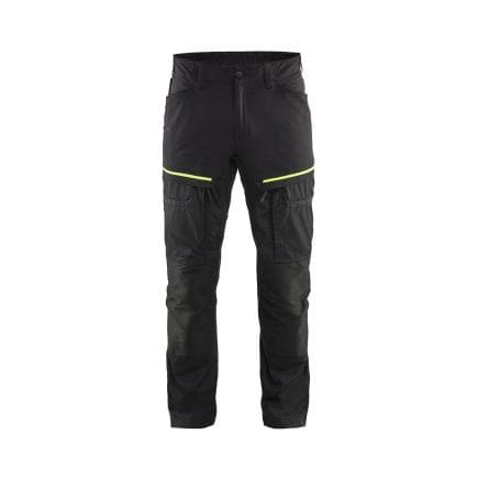 BLAKLADER 145618459933C54 - Pantalon Service avec stretch Noir/Jaune