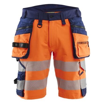 BLAKLADER 112016485389C48 - Short Stretch 4D Haute-Visibilité Orange fluo/Marine